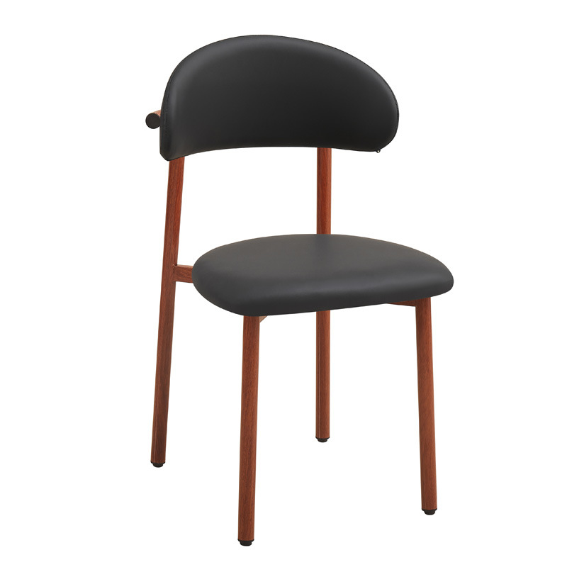 Silla de comedor de lujo ligero, cojín de cuero para el hogar, silla de ocio, silla de recepción de hotel, silla de banquete comercial, silla de comedor