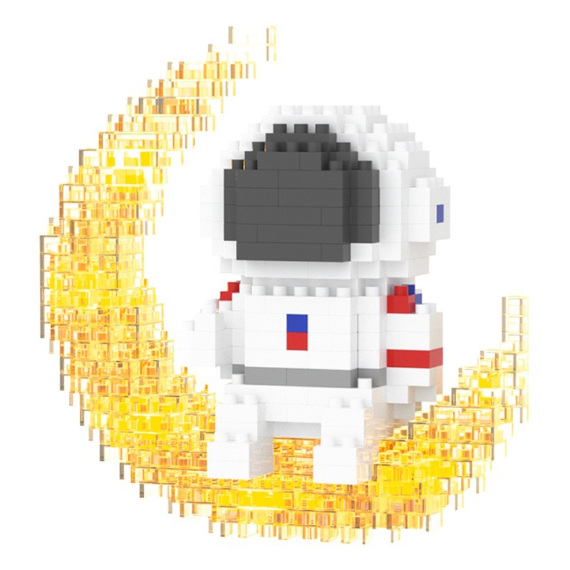 Mekensham partículas pequeñas ensamblar bloques de construcción adultos juguetes difíciles astronauta al por mayor y al por menor de una sola pieza de entrega