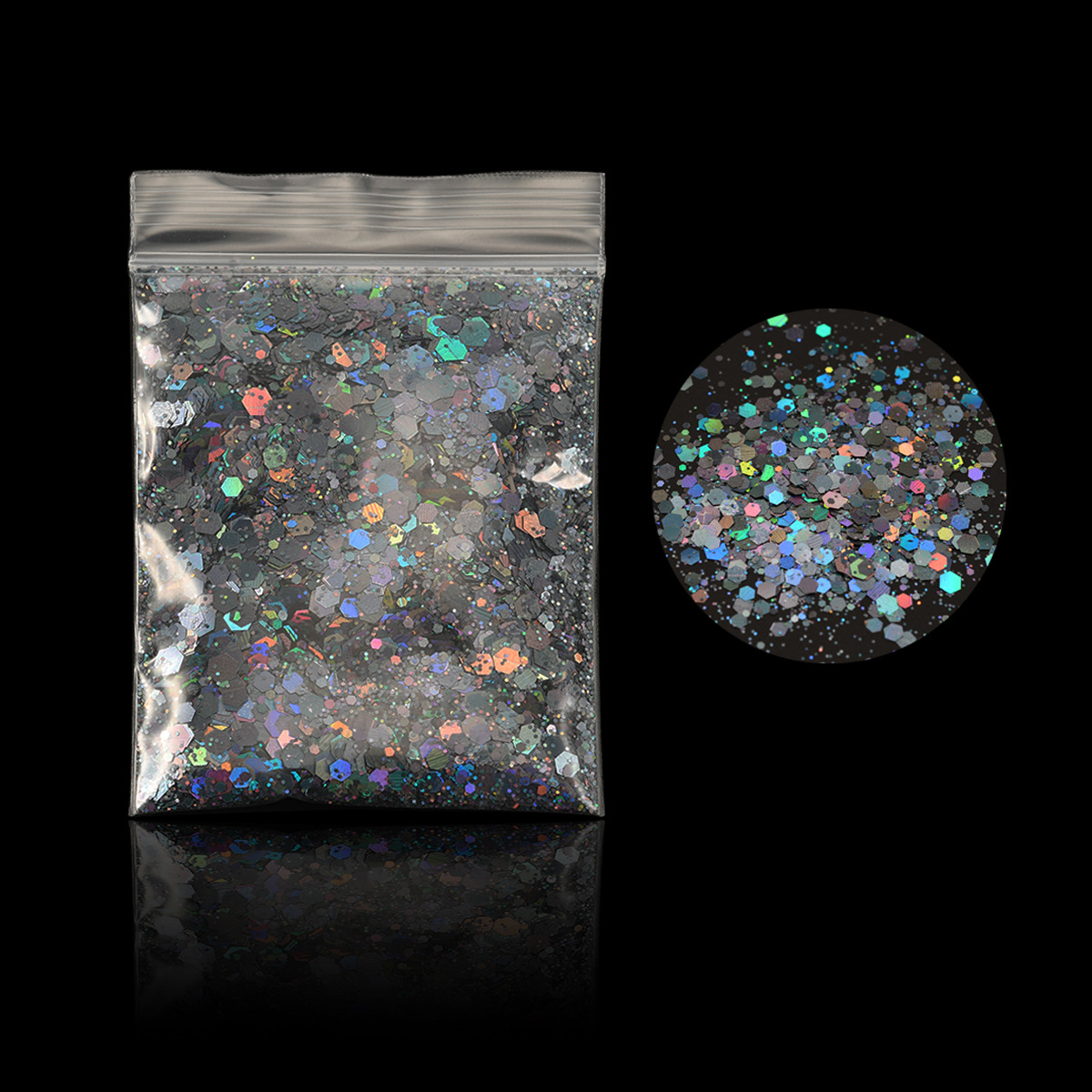 Manicura 19 color láser brillo lentejuelas en bolsas brillo en polvo traje DIY Quicksand flujo cáñamo epoxi belleza joyería