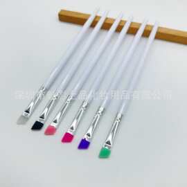塑胶柄款式装新品网红同款眼线刷斜角扁头眼睑下至卧蚕刷眉刷硅胶