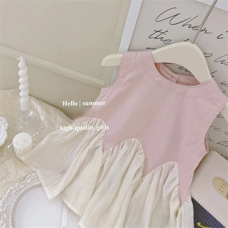 Qixibaby ballet estética coreana ropa infantil niñas falda de cola de sirena encaje diseño de costura vestido de princesa