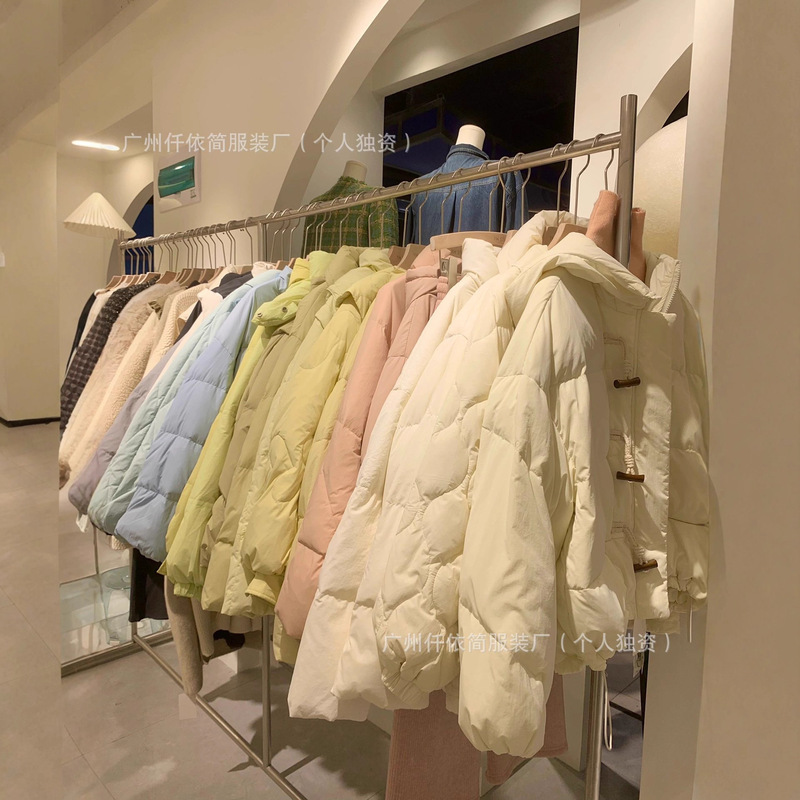 Thirteen Lines New 90 White Duck down Casual down Jacket Women's High-End Lapel Cotton Jacket Women's Wholesale