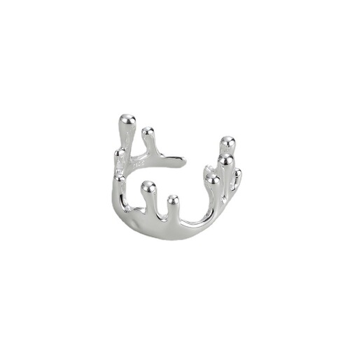 S925 sterling silver niche irregular melted wax ring curved tin foil dark style texture ring silver jewelry wholesale