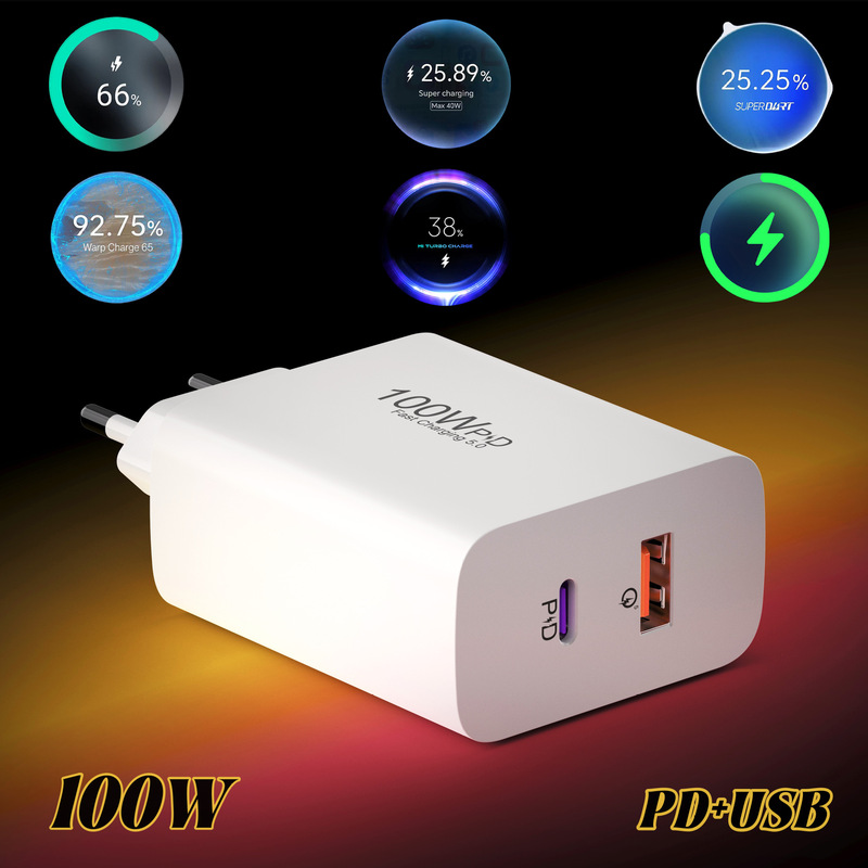 2025 new private model 100W charging head European and American British regulations for Huawei Apple support super fast charger