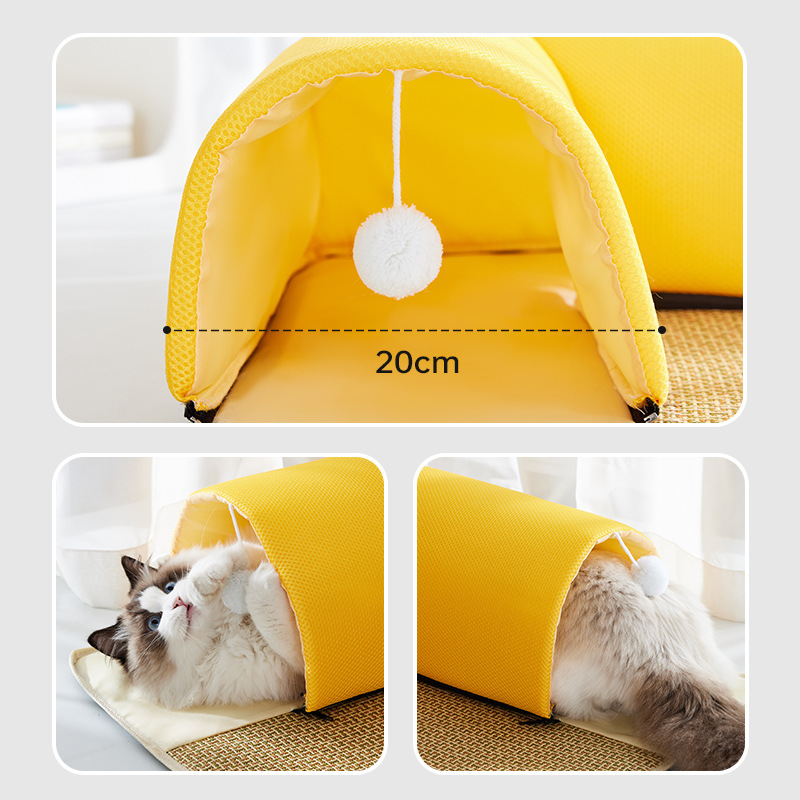 Nido de alfombra de túnel para gatos