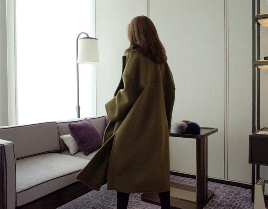 Damenbekleidung Neuer Wollmantel für Herbst und Winter, verdickter großer Wollmantel im koreanischen Stil, lockerer Wollmantel für Damen in mittlerer Länge_voghion.com