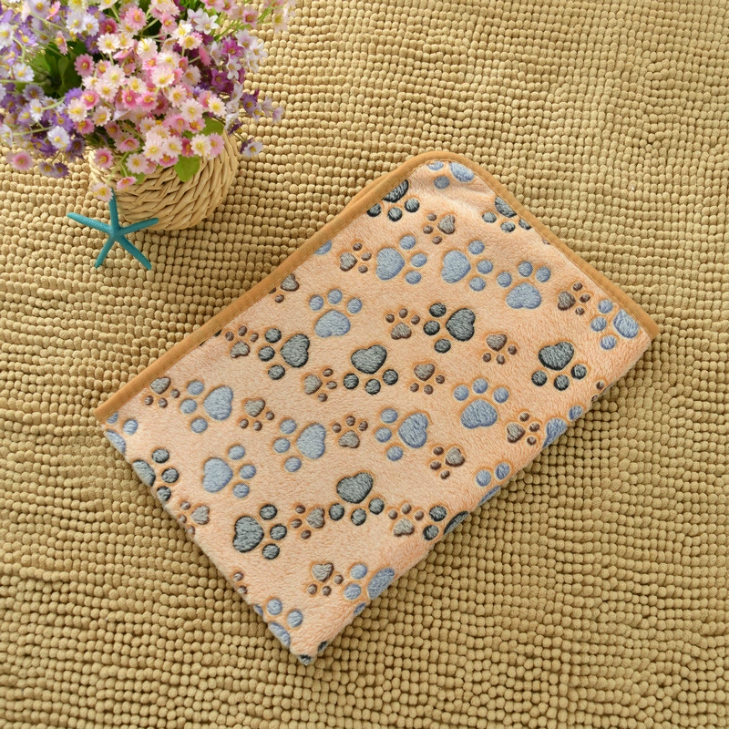 Плед для домашних животных, коралловый бархат, плюш, разные размеры (25×25–104×76 см), рисунки следов лап