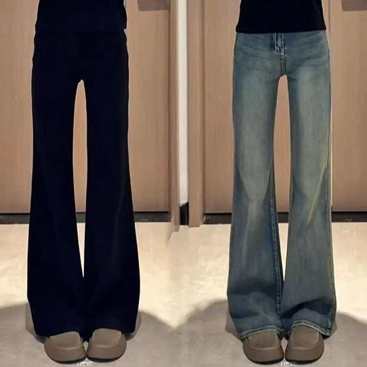 Plus-Size Loose-Fitting Flared Stretch Jeans for Women, Spring Season, American Style, High-Waisted, Slimming, Versatile Bell-Bottom Pants Plus-Size Loose-Fitting Flared Stretch Jeans for Women, Spring Season, American Style, High-Waisted, Slimming, Versatile Bell-Bottom Pants