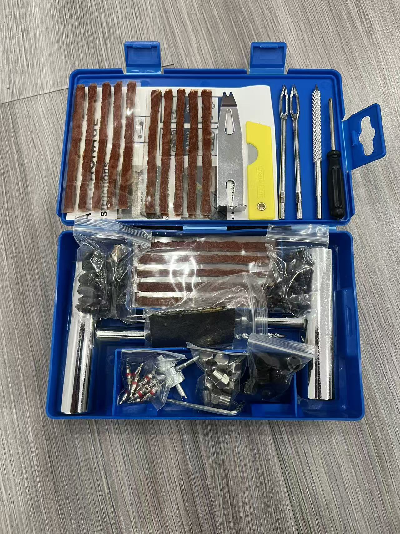 122-piece cross-border car repair tool set features two tire repair methods suitable for quick repair of vacuum tires