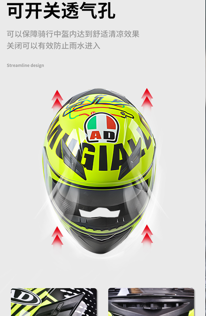 Ad Electric Motorcycle Helmet for Men and Women Winter Motorcycle 3C Certified Full-Face Helmet Dot Four-Season Safety Helmet Led Taillight