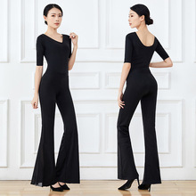 形体训练服装女春夏气质走秀导师礼仪培训丝巾舞蹈练功服套装缤偌