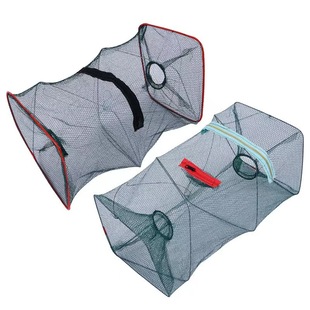 Wholesale folding lobster net rectangular shrimp cage fishing net two imported spring cage portable fishing net hand cast net