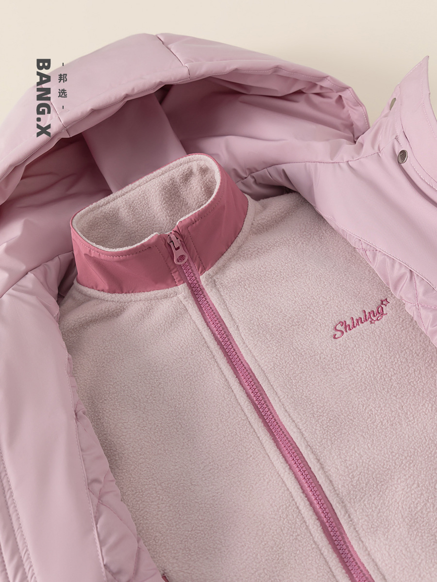 Ropa de invierno para niños Youbao ropa de invierno para niñas calentadas letras bordadas de peluche con chaqueta con capuzas