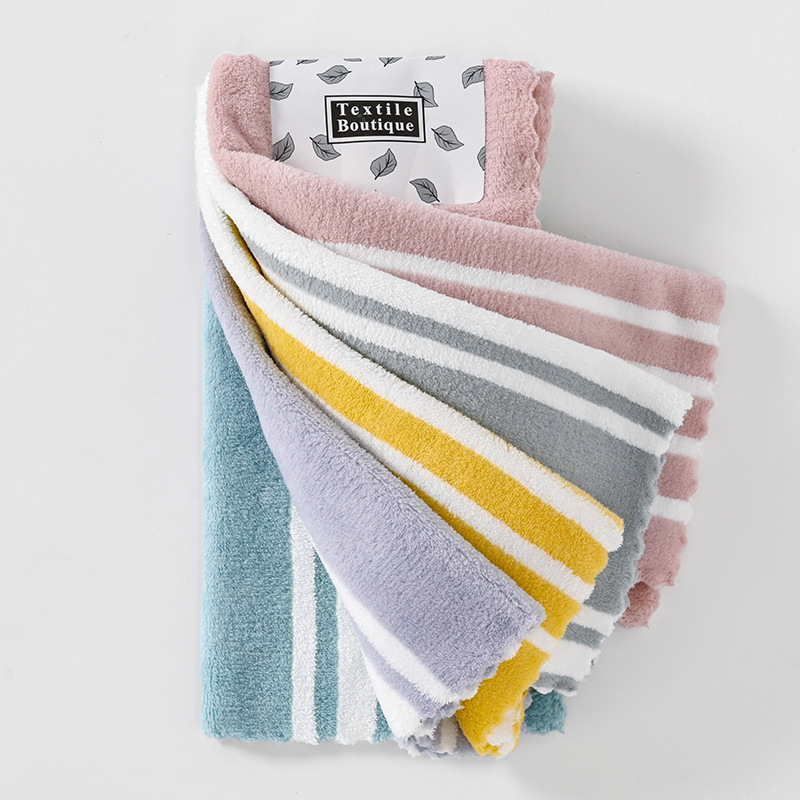 5 toallas de coral 30 * 30 toallas de cocina toallas de leopardo suave absorción de agua toallas de té transfronterizas
