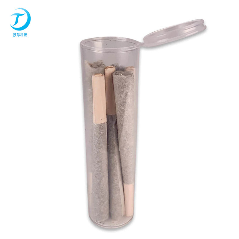 透明塑料圆柱体喇叭管96mmpp药盒喇叭塑料药管防潮烟管带盖储药器