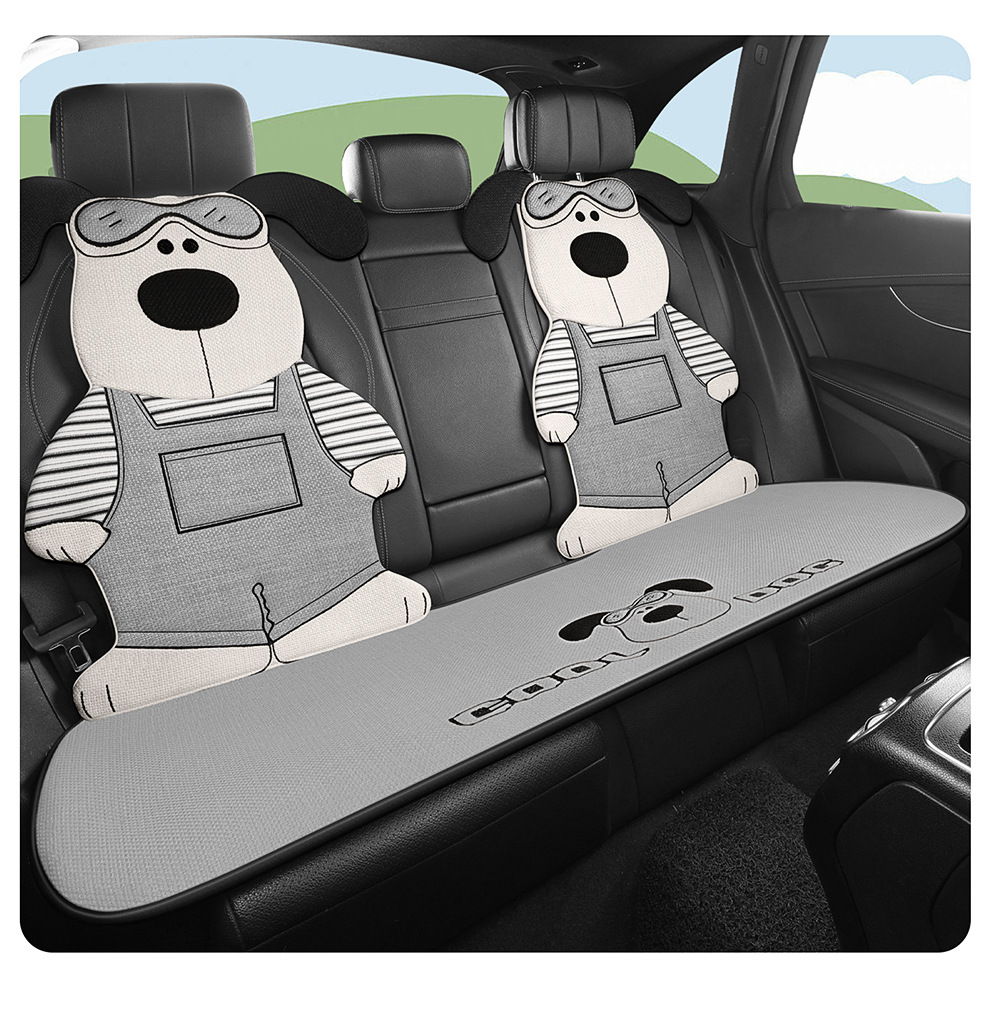 Linen Car Seat Cushion, Universal for All Seasons, High-End Feel, 2026 New Model, Single Piece, Summer Cotton-Linen Car Cushion Seat Cover for Women