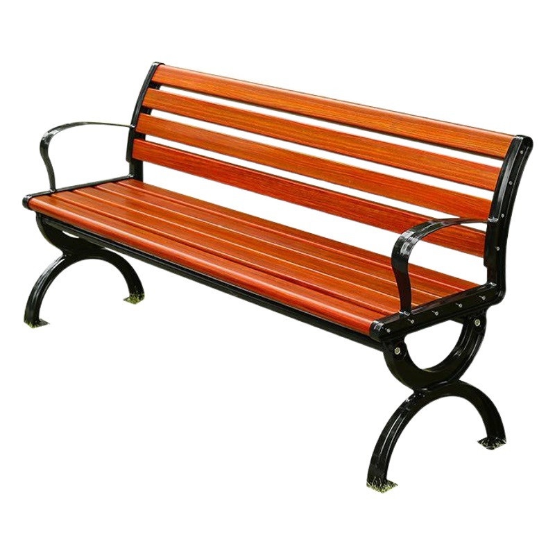 Park Bench Outdoor Leisure Solid Wood Chair Plastic Wood Public Seat Garden Courtyard Stool Iron Cast Aluminum Bench