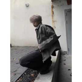 青少年飞行夹克美式高街短款外套男春秋潮牌高级感小众设计机车服