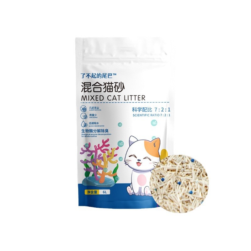 メーカー供給スポット混合猫砂 2.4 キロ豆腐猫砂工場新鮮な香り混合猫砂卸売 6L|undefined