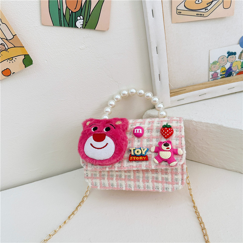 2024 nuevo estilo extranjero princesa perla bolso de cambio de mano bolso de hombro de moda para niños lindos niños mochila de chicas