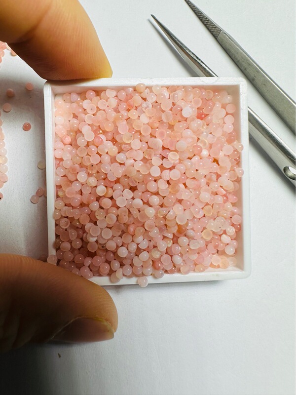 Natural Pink Opal Flat Round 2mm Beige Pink Jewelry Stone Natural Pink Opal Flat Round 2mm Beige Pink Jewelry Stone