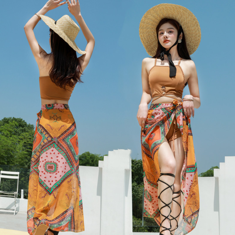 Fairy Swimsuit Women's Split Bikini Three-Piece Set Pure Desire Korean ins Sexy Hot Spring Fashion Swimsuit