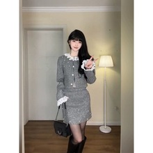 2025新款高级感洋装名媛富家千金套装裙小香风外套短裙两件套