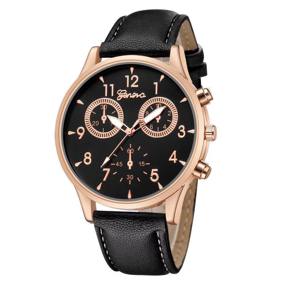 厂家批发Geneva日内瓦新款三眼男士手表商务男表外贸热卖便宜手表
