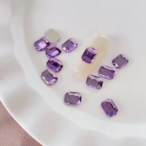 6x8mm 길이의 팔각형 크리스탈 퍼플