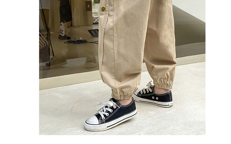 Loose Fit Type Simple Style Solid Color Cotton Boys Pants