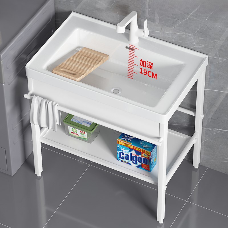 lavabo cerámico balcón con tabla de fricción lavabo integrado tipo piso de acero inoxidable soporte lavabo lavabo lavabo lavabo