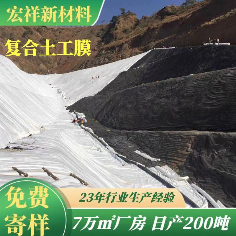 出口赞比亚复合土工膜鱼池养殖防渗膜800克两布一膜