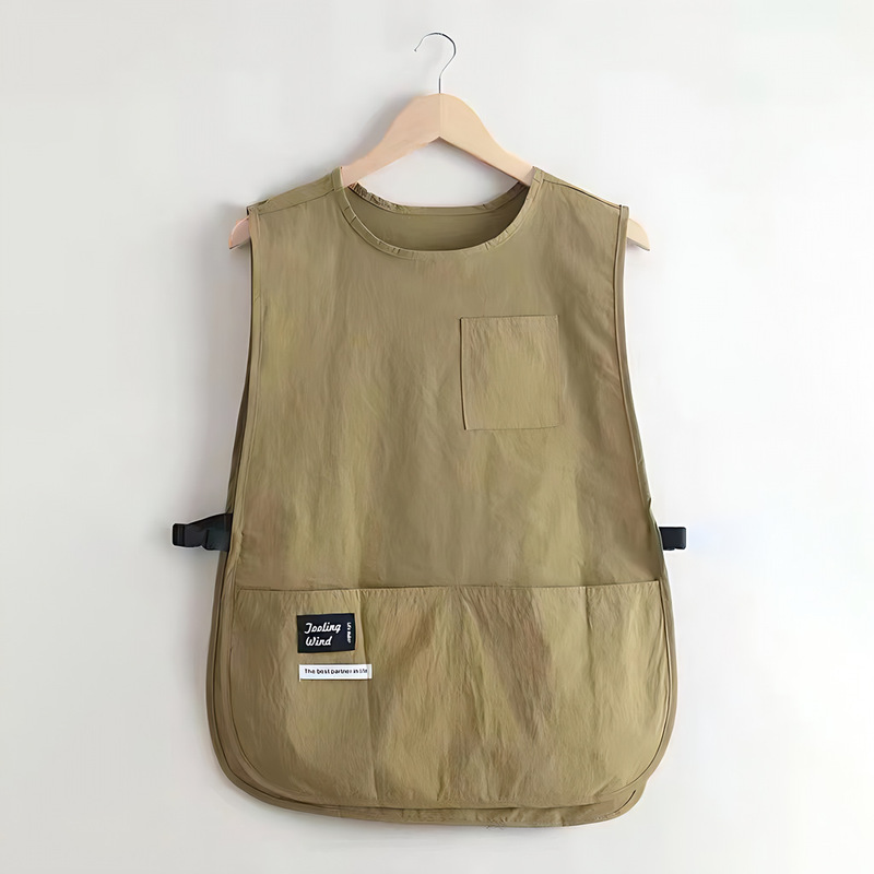 肩エプロン防水防油キッチン防汚通気飲食用作業服カスタムロゴ印字ウエストベスト|undefined