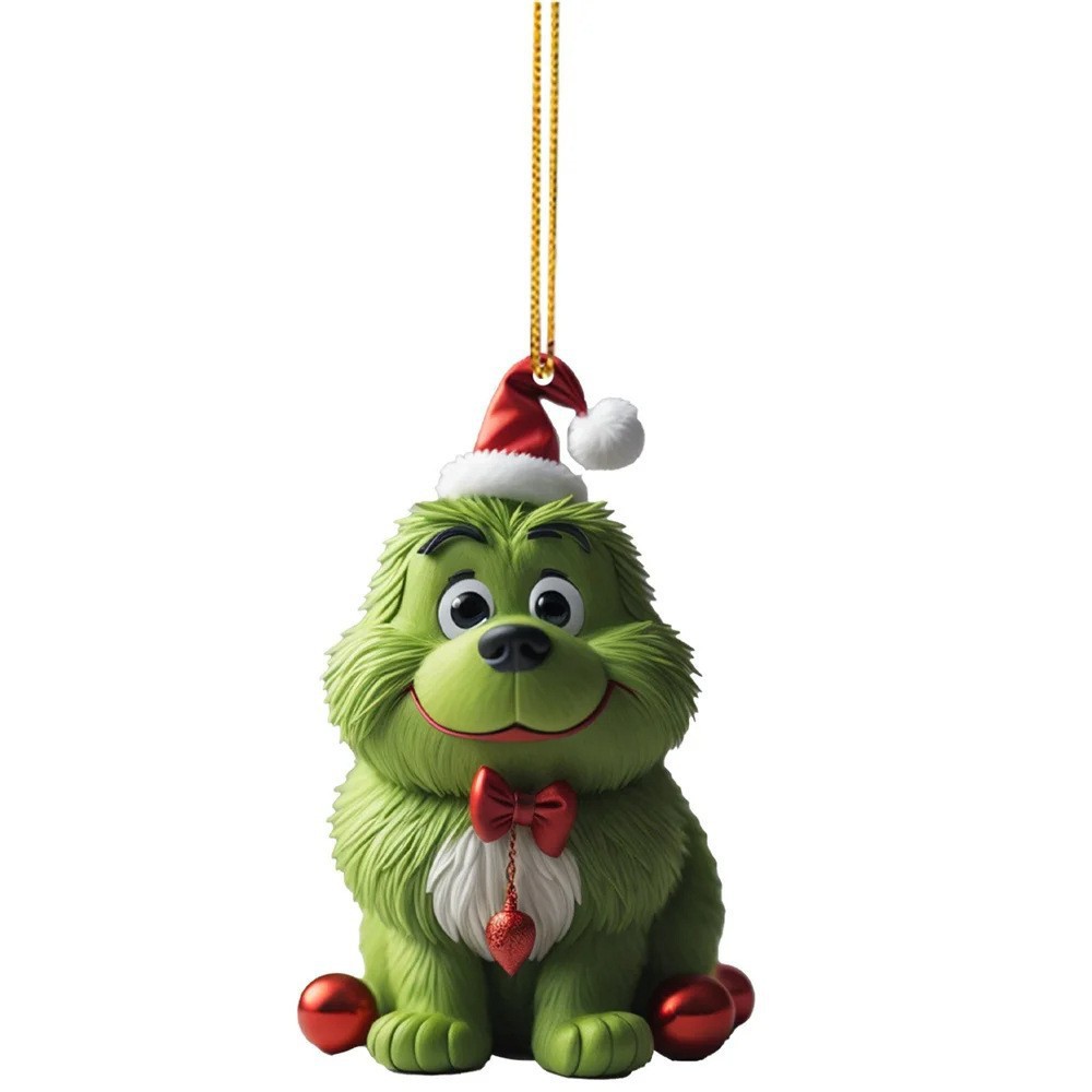 Árbol de Navidad acrílico transfronterizo colgando decoraciones pieles verdes fantasma colgante decoración de Navidad