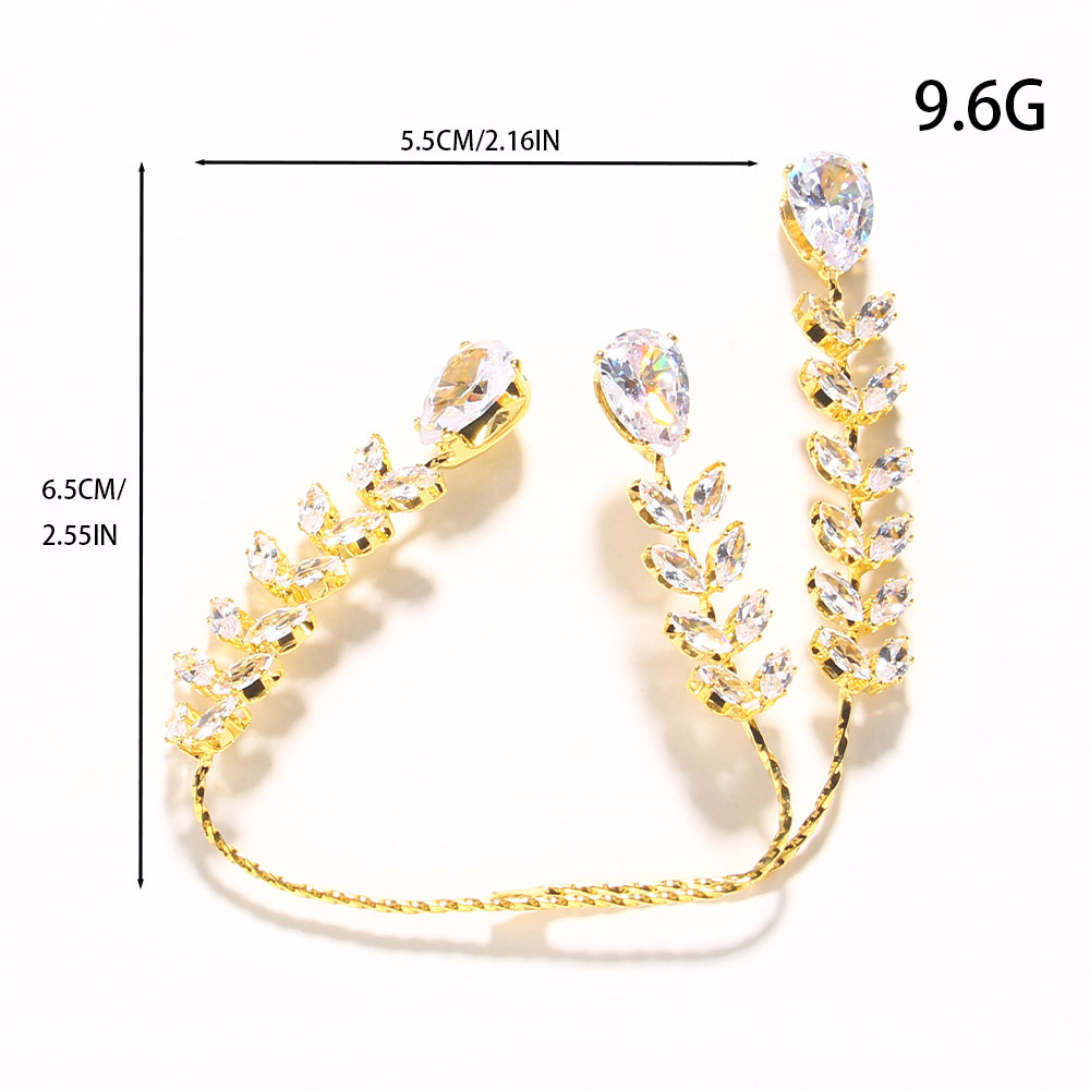 Nueva venta en caliente pulsera de zircón de hoja personalidad abertura ajustable temperamento accesorios pulsera mujer