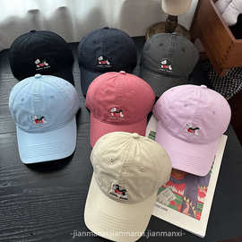 2025新款雪纳瑞小狗刺绣棒球帽女春夏出游韩版百搭显脸小鸭舌帽子