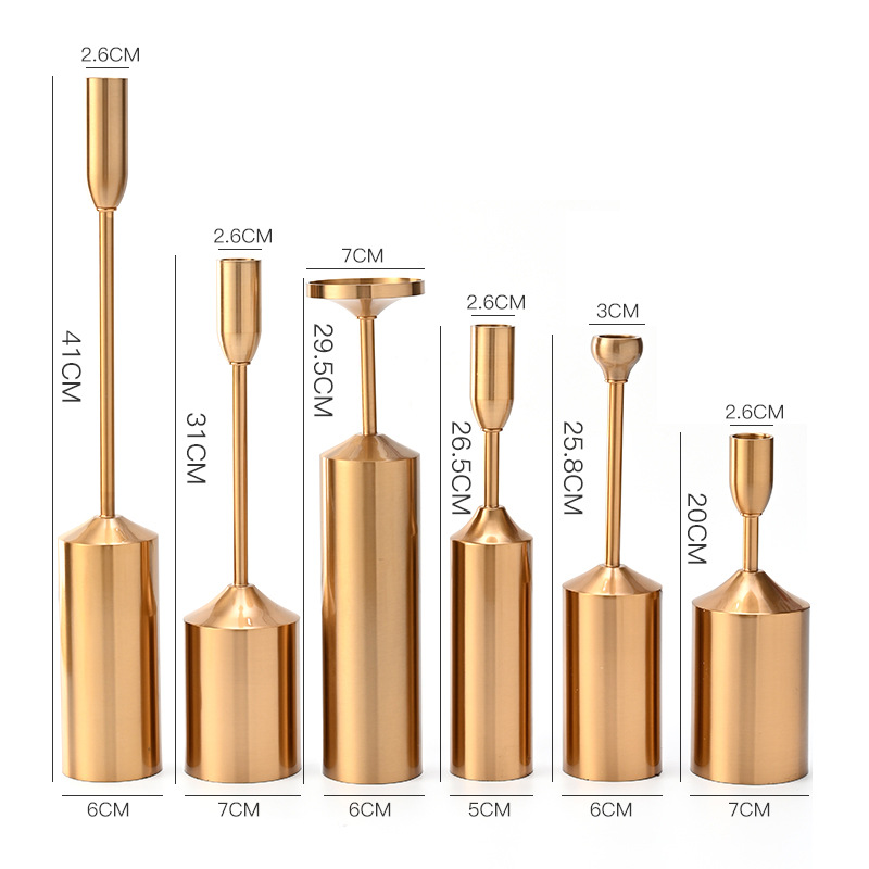 Oro hierro forjado candelabro Amazon artesanía creativa cena con velas romántica decoración del hogar vela titular