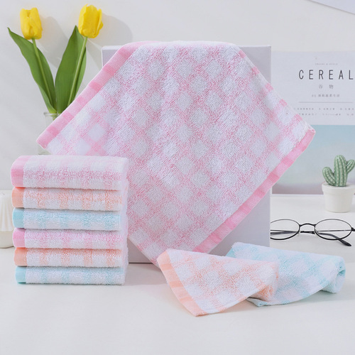 Pure cotton small square towel 25*25 kindergarten baby hand towel hook square towel 21 single yarn absorbent towel wholesale