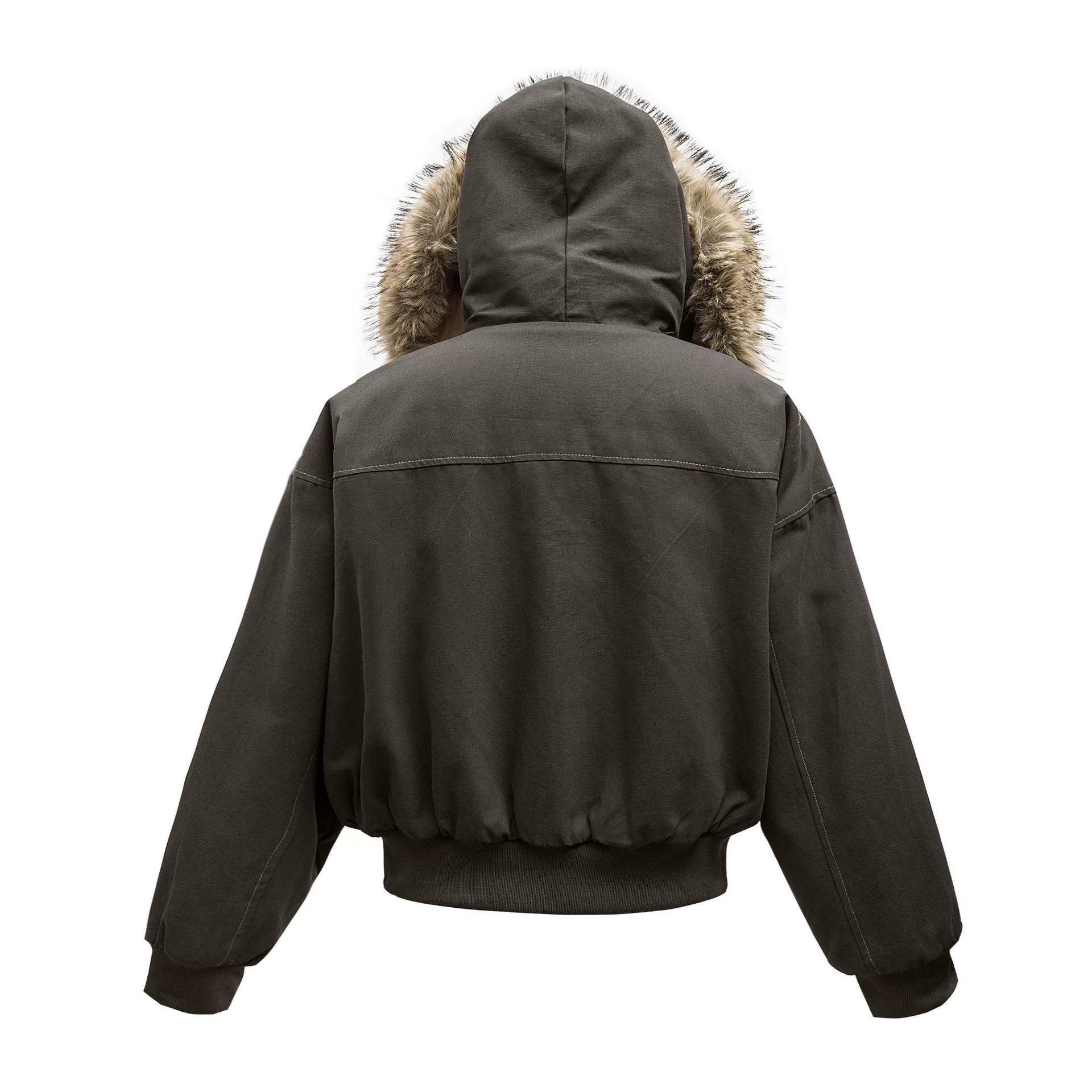 Куртка из хлопкового канваса с капюшоном Zongchi Clothing Club, увеличенная меховая отделка стойки, унисекс, зимняя