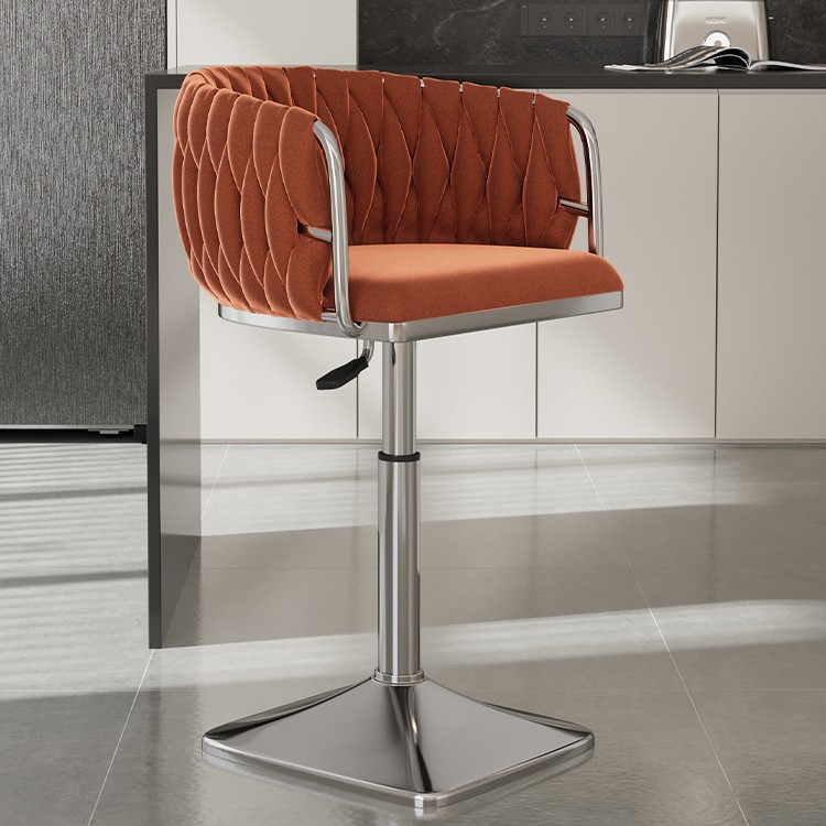 Silla de bar giratoria alta, silla de bar con envío gratuito, silla de bar de alta gama, delante, silla alta de moda, taburete de bar image 50