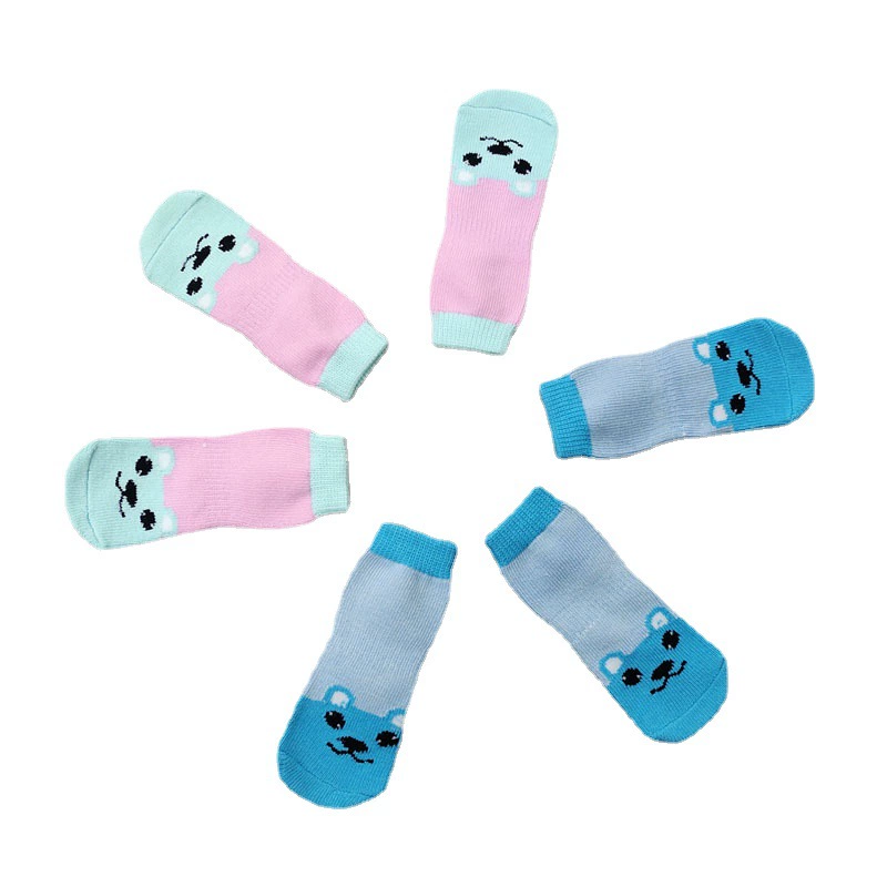 Фабрика Оптовая анти-царапин нескользящие носки для домашних животных ноги питомца носки для домашних животных Крытый анти-грязные носки для собак