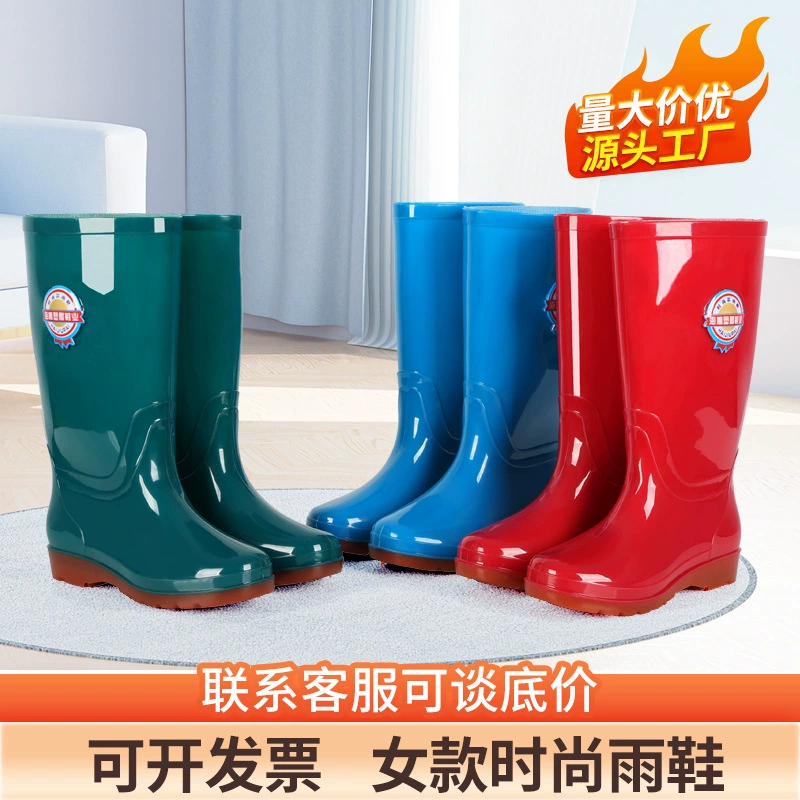 Дождевые сапоги женская взрослая женщина 2024 новая специальная женская мода водная обувь полный говяжий сухожилия сапоги длиной 32 см