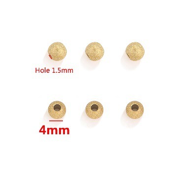 不锈钢磨砂圆珠散珠多尺寸DIY 饰品配件手链串珠材料金色银色隔珠|undefined