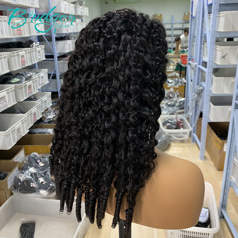 13*4 Splicing Headgear New curly2 Natural Color Real Human Hair Wig human hair wigs_voghion.com