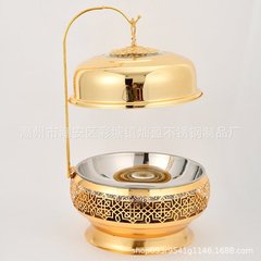 国境を越えたステンレスの金色の食事炉吊り炉豪華ホテル保温炉レストラン暖菜アルコール炉対外貿易鉄芸炉