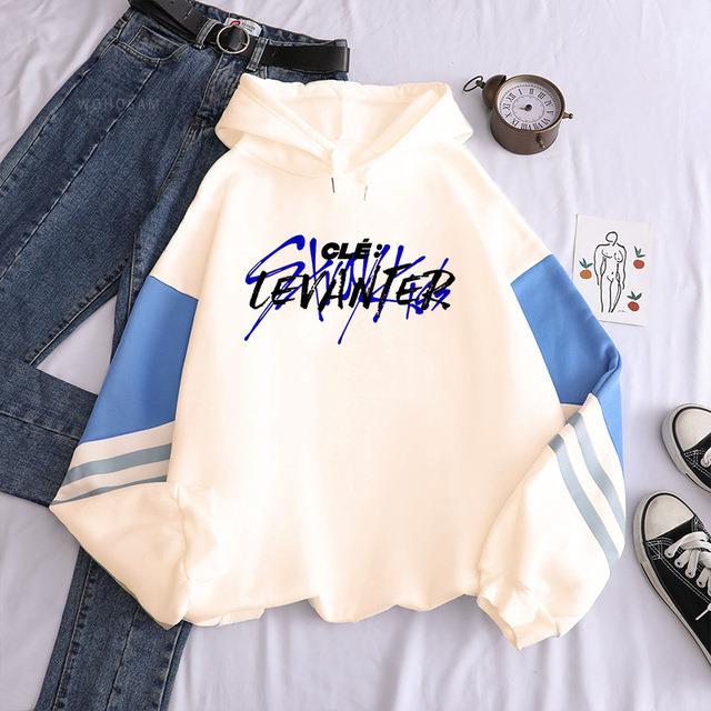 Suministro transfronterizo Harajuku KPOP stray kids álbum sudadera de manga larga empalmada sudadera con capucha marca de moda