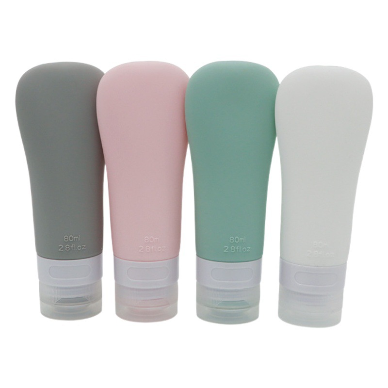 Botella dispensadora de silicona para cosméticos portátil en forma de dama, juego de viaje, botella de almacenamiento de cosméticos impermeable y a prueba de fugas de calidad alimentaria