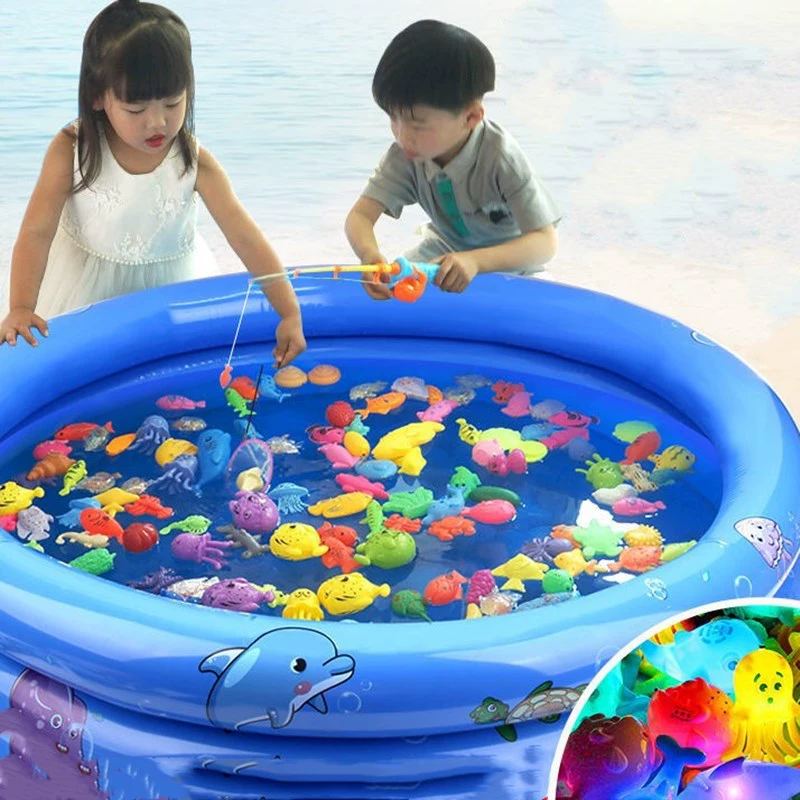 SOURCE фабрика рыболовные игрушки Детская Магнитная Индукционная светящаяся рыба большой квадратный стойло костюм для бассейна малый бизнес