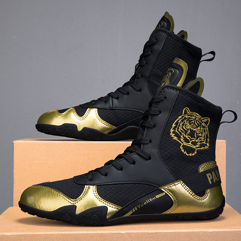 Professional Boxing Shoes, Sanda Fighting Shoes, Non-Slip and Wear-Resistant Martial Arts Training Boxing Shoes, Taekwondo Muay Thai Men's Fighting Shoes