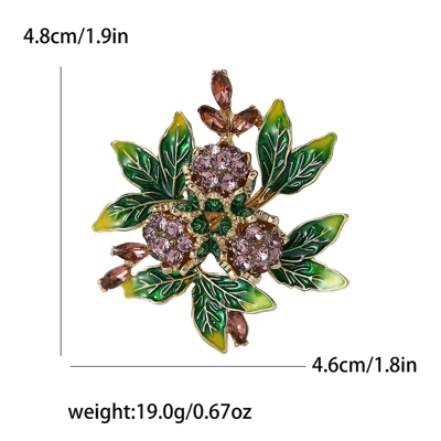 Yaxa sancaqları Rhinestone Rose Bud Brooch - purple-4467-pu